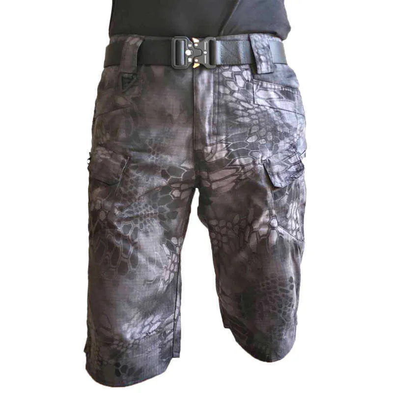 Summer Men Shorts Outdoor Tactical Short Spodnie Wojskowe Mężczyźni Odzież Cargo Spodnie 2021 Kombinezony Multi-kieszonkowe szorty X0705