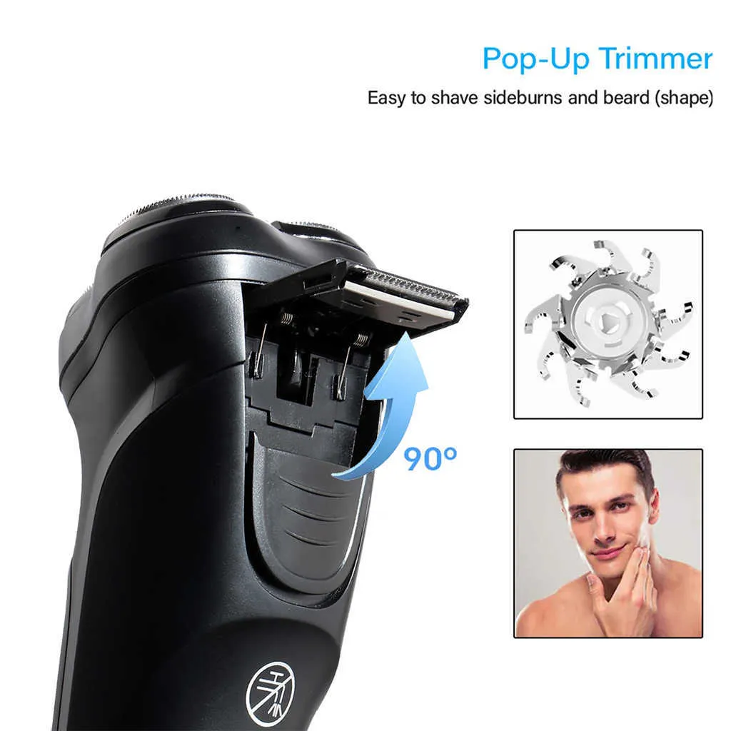 Electric Shaver Men Razor 3 Blades Portable Beard Trimmer Cutting Machine For Shaving Type-C USB Rechargeable P0817