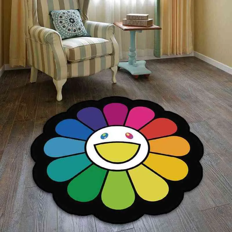 Tappetino pavimento tappeto girasole tappetino sedia antiscivolo tappetino stampato 220117