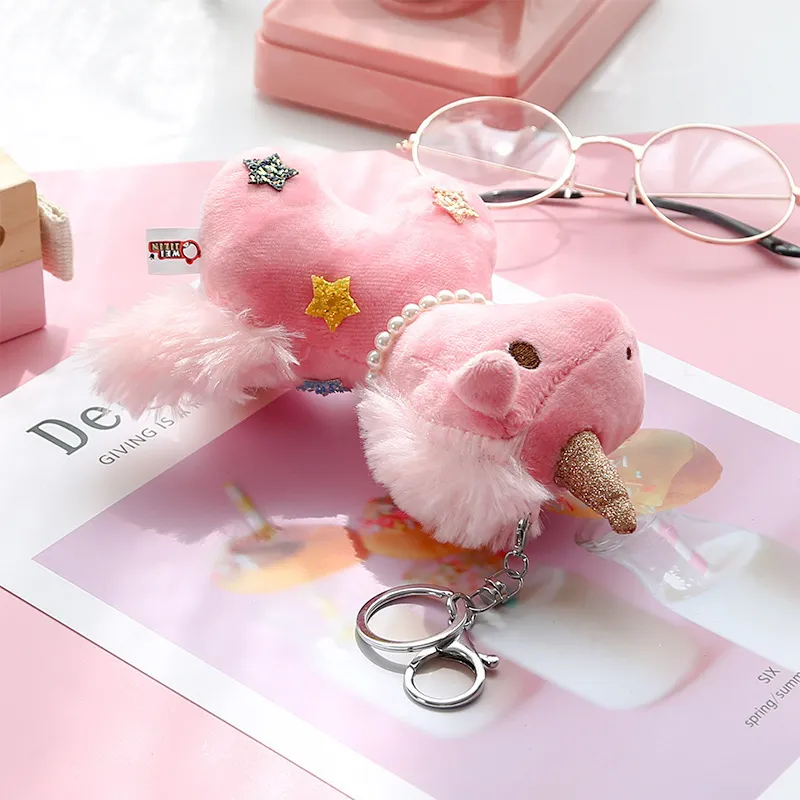 10 pièces 15 cm belle licorne préférée décoration sac en peluche Mini pendentif porte-clés poupée anneau jouet