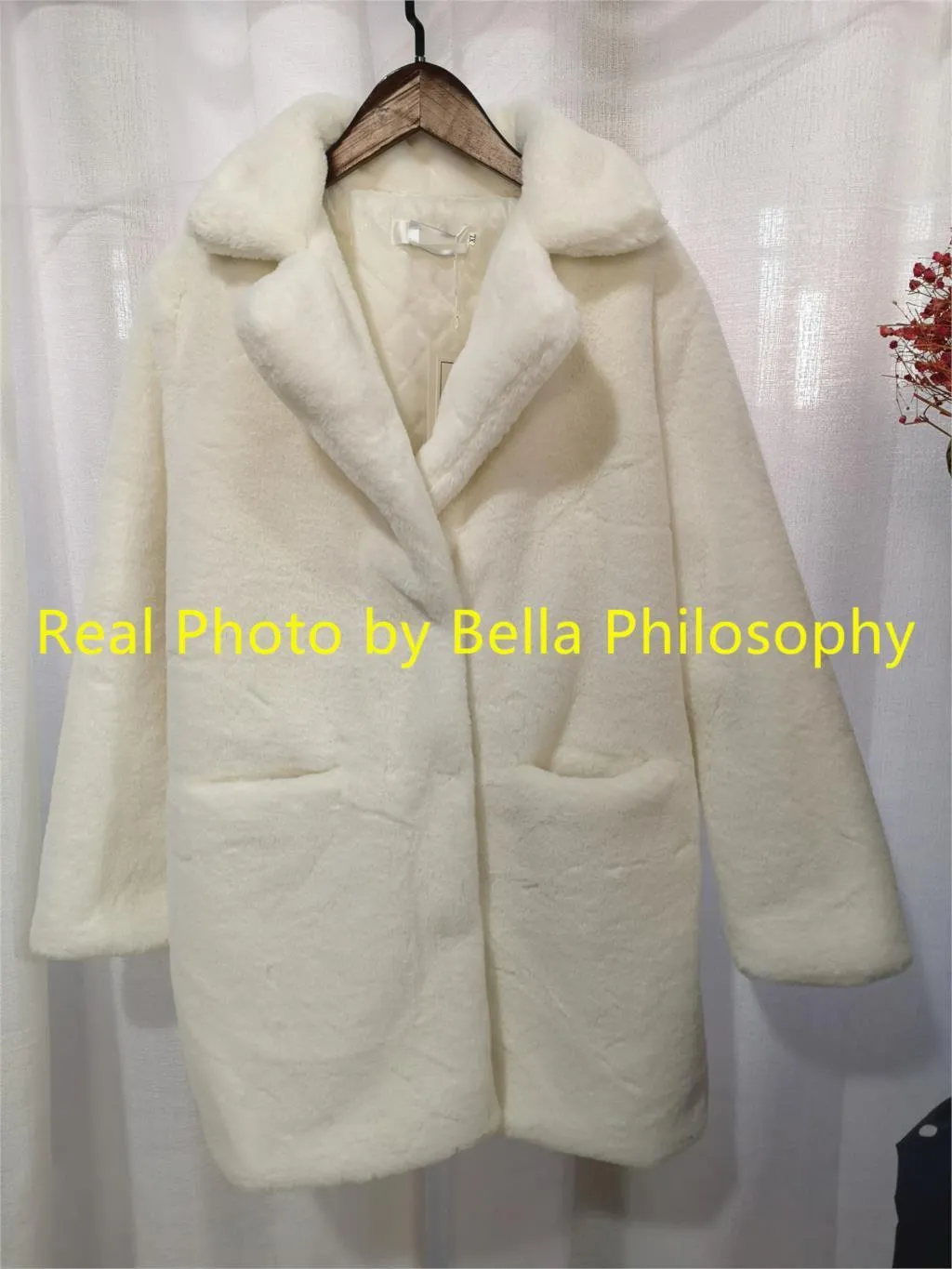 Bella Philosophy Donna Visone Cappotto in pelliccia sintetica Solido Colletto rovesciato femminile Inverno Caldo Cappotto in pelliccia finta Giacca casual 210222