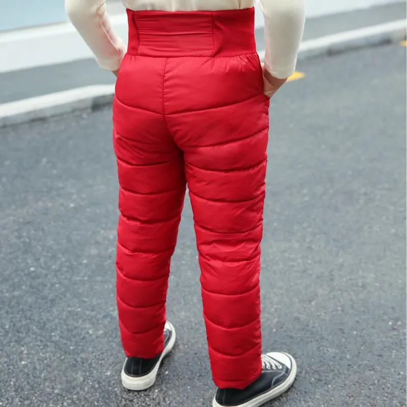 Child Girl Boy Winter Pants Cotton Padded Thick Warm Trousers Waterproof Ski Pants 10 12 Year Elastic High Waisted Baby Kid Pant (9)