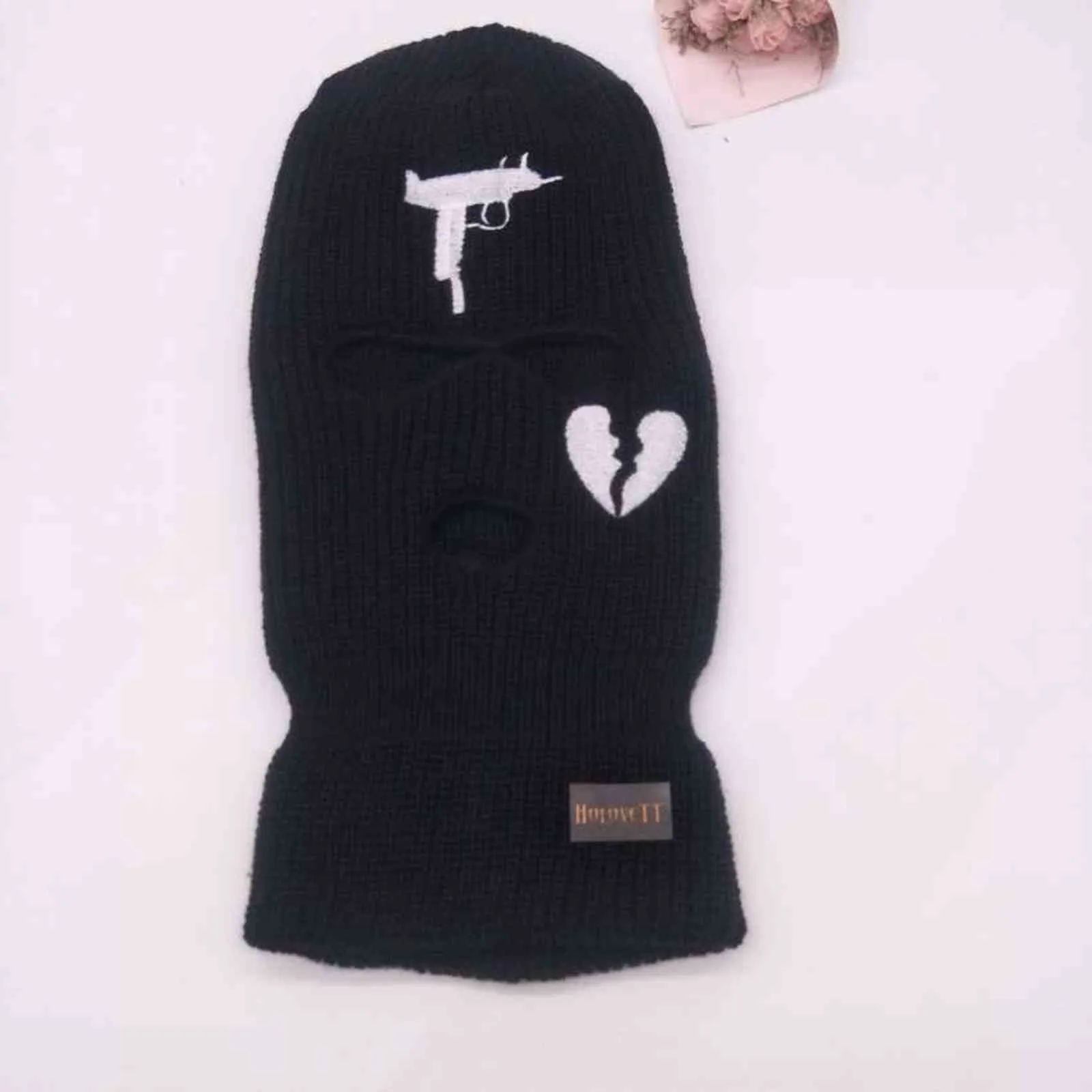 3 buracos inverno quente unisex balaclava máscara chapéu máscara facial preta de malha esqui snowboard chapéu boné hip hop múltiplas cores beanie1769860509