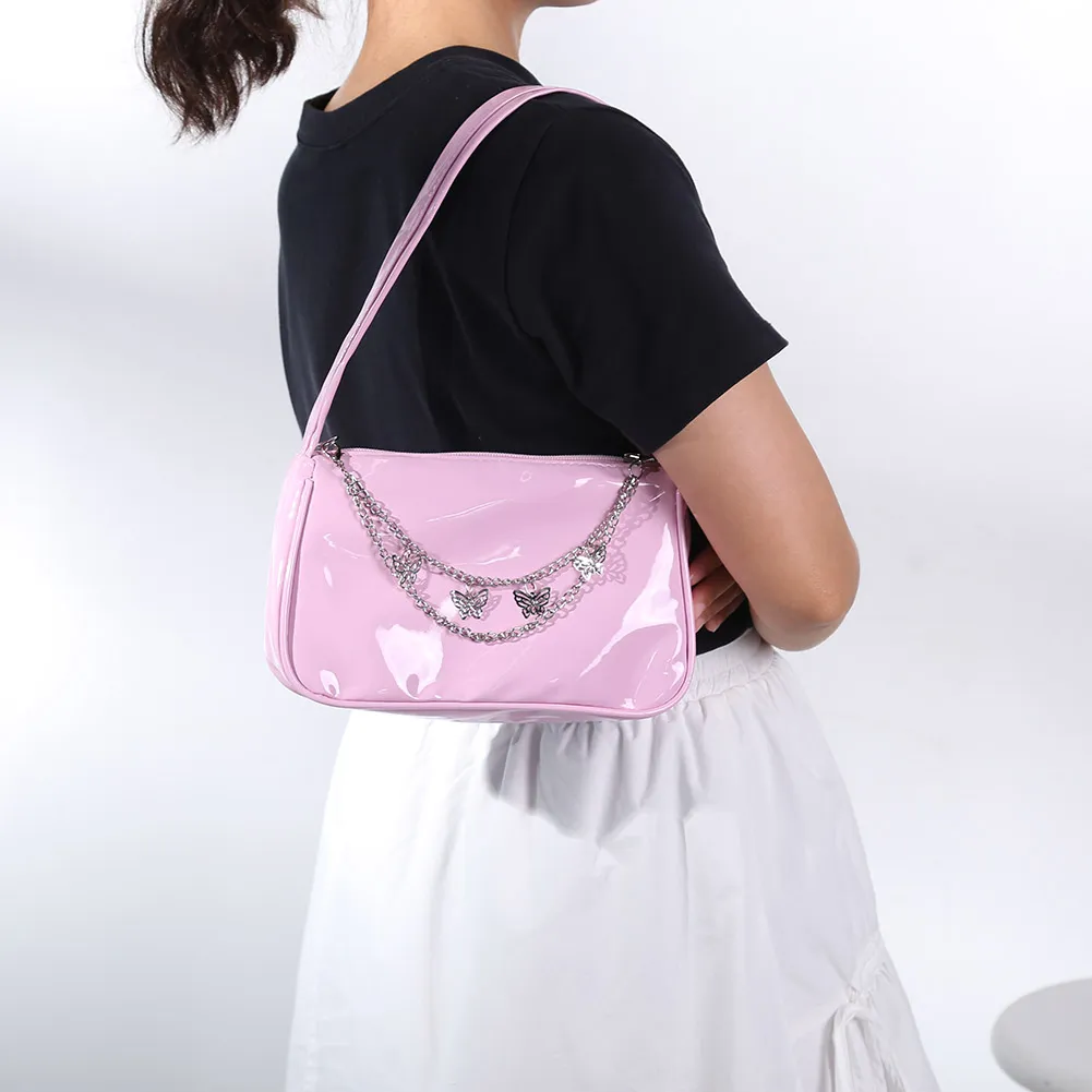 New Fashion Print Pattern Canvas Small Shoulder Underarm Bags For Women Zipper Retro Female Daily Handbags Casual Shoulder Bag