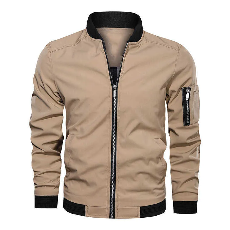 Bomber da uomo Sottile sottile da baseball Manica lunga S Giacca a vento Cerniera Capispalla maschile Abbigliamento di marca 6XL 210909