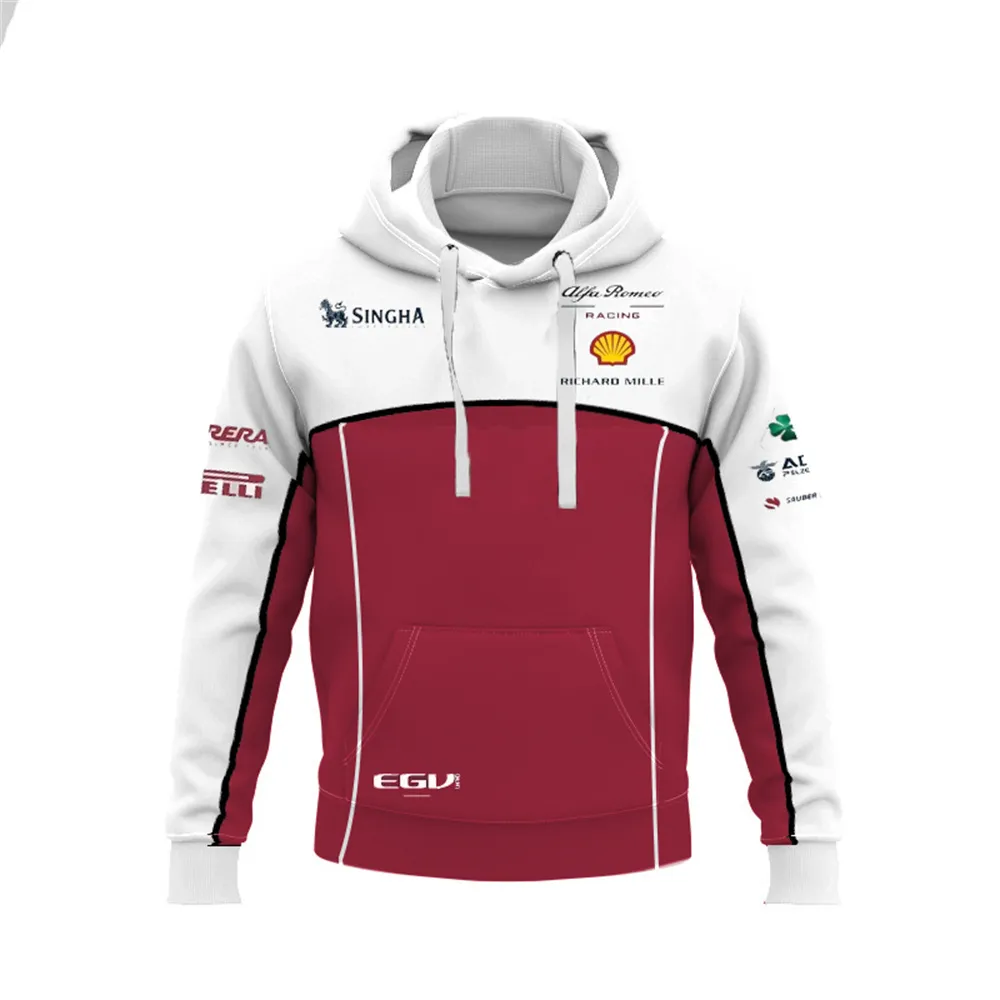 Autumn and Winter F1 Alfa Romeo Racing Formula One Long-sleeved Men's Women's Outdoor Extreme Sports Off-road Enthusiasts Pu