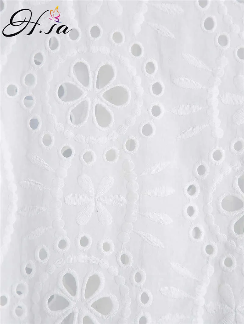 HSA Femmes Blanc Blouses en dentelle Fleur Crochet Puffle Souchée Femme Coton Blouses Boho Femmes Shirt Blusas Roupa féminina Outwear 210716