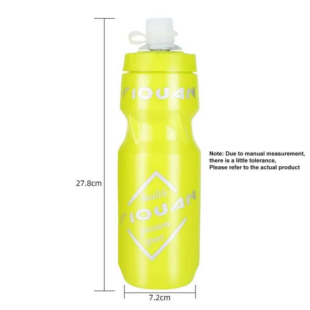 Bottiglia d'acqua da ciclismo Bollitore da bicicletta 710ml Comprimibile a prova di perdite Plastica priva di BPA insapore Campeggio Escursionismo Bollitore bici sportiva Y0915