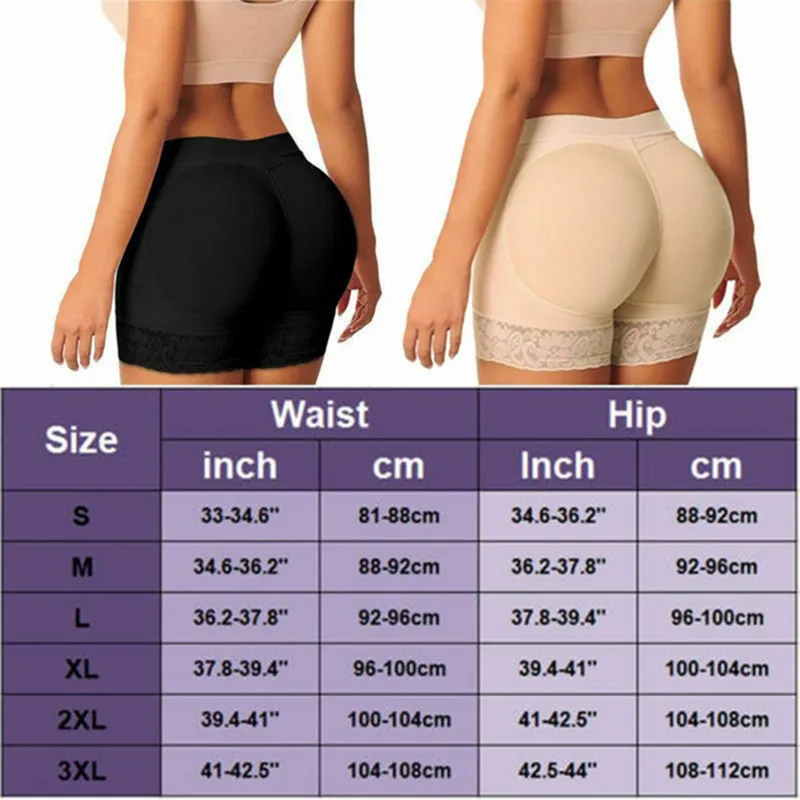 Womens met gewatteerde kont lifter ondergoed ondergoed body shaper heup versterker shapewear shorts naadloze kant ademende booty panty