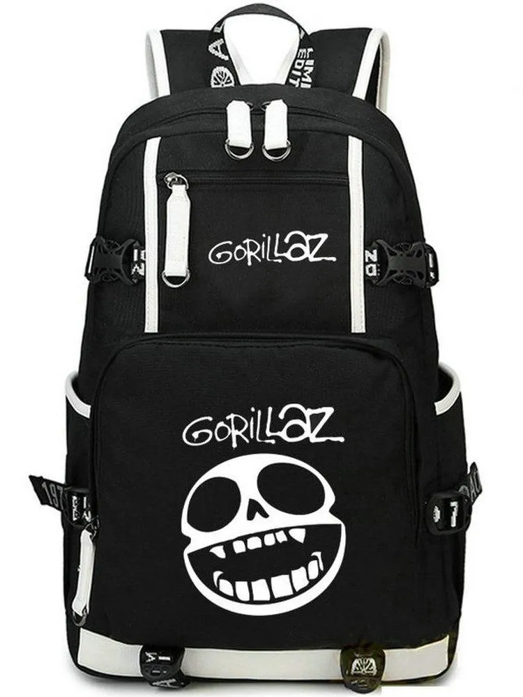 Backpack Gorillaz Demon Days Daypack Rock Band Schoolbag Music Design Rucksack Satchel School Bag Computer Day Pack263F