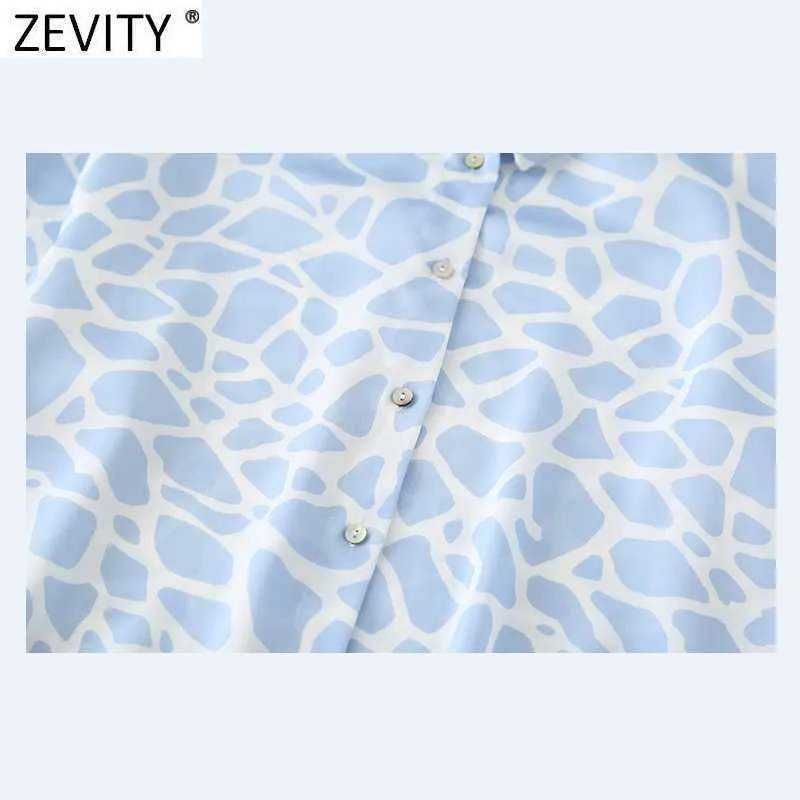Zevity Womenの新鮮なヒョウプリントカジュアルなビジネスブラウスオフィスの女性のシャツ長袖サテンの化学シックBlusas Tops LS9340 210603