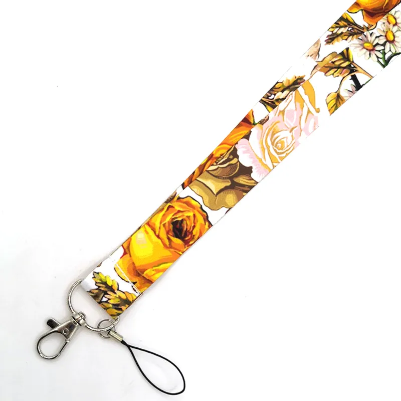 10 stks Rose Painting Vintage Grappige Geschenken Vrouwen Hals Lanyard Sleutelhanger Mobiele Telefoon Strap ID Badge Houder Sleutelhanger Sleutelhanger Cosplay