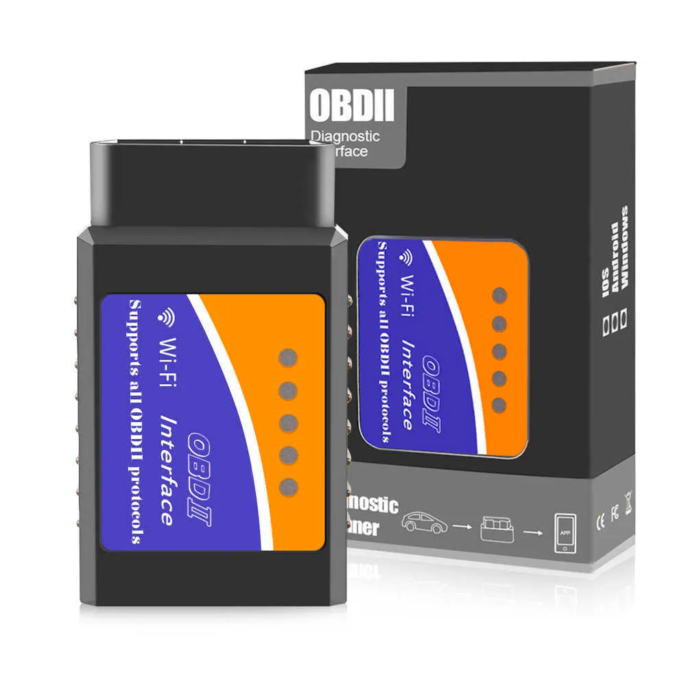 Novo OBD2 WiFi Elm327 V 1.5 Scanner para iPhone IOS Auto OBDII Ferramenta de varredura OBD 2 ODB II ELM 327 V1.5 WiFi ODB2 Autoscanner