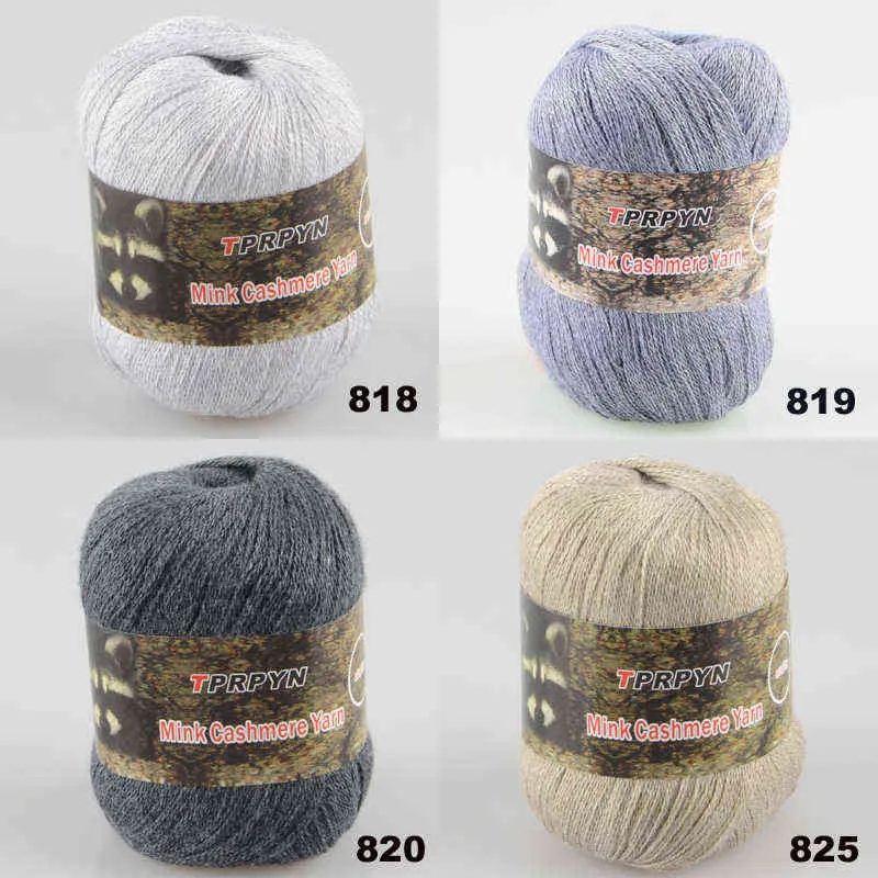 TPRPYN = 500g Cachemire de vison 98% pashm 2% Fil pour tricoter de la laine de bébé de vison tricoté à la main mince ligne de fil à tricoter à la main douce Y211129
