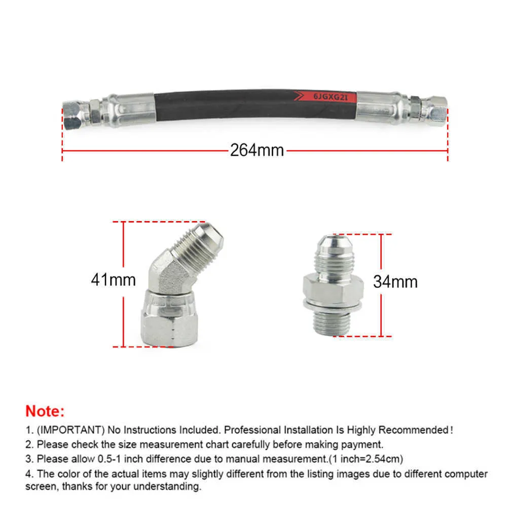 Bomba de óleo de alta pressão HPOP linha cruzada mangueira para Ford 99-03 7.3L Powerstroke 1x mangueira, 2x45 conectores, 2xdiretamente cabeça carro