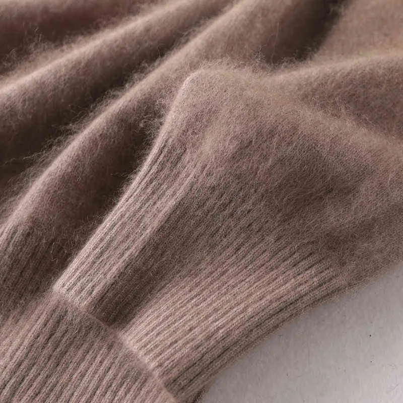 Men's100% Pure Mink Cashmere Swetry Miękkie Ciepłe O-Neck Casual Swetovers Winter Long Sleeve High Quanlity Topy Skoczków 211221