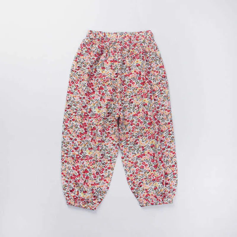 Bear Leader Kids Girls Boys Myggsäkra Leggings Sommar Koreanska Stil Casual Byxor Barn Floral Lös Kläder för 2-7Y 210708