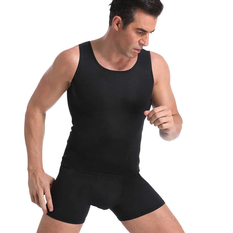Män Neopren Sweat Bastu Vest Body Shapers Trainer Slimming Shapewear Tummy Control Belly Waist Shaper Fat Burning Corset