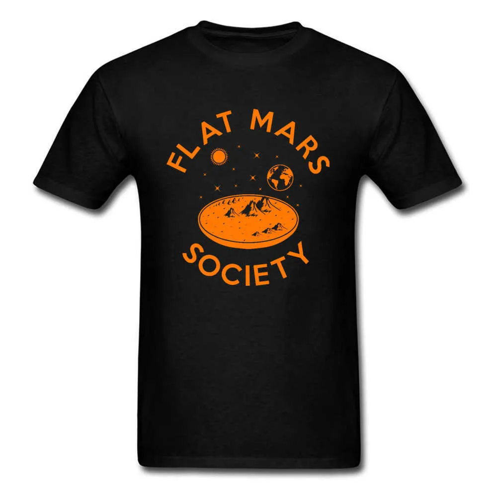 Flat-mars-society19626928 Men Retro Custom Tops Tees Round Neck Fall 100% Cotton T Shirts Customized Short Sleeve Tee Shirt Flat-mars-society19626928 black