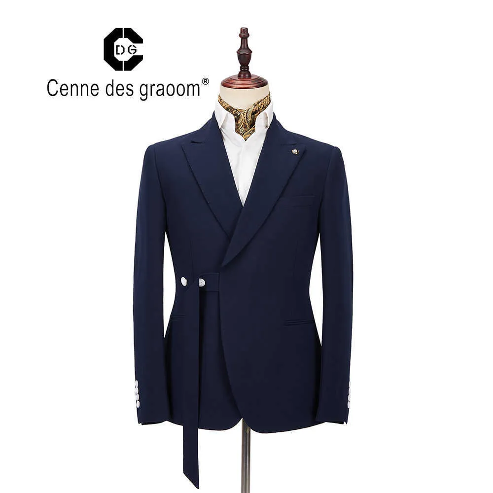 Cenne des graoom nya män kostym skräddarsydda tuxedo 2 stycken kostym homme slim passform hög kvalitet bröllop sånger scen parti dg-atm x0909