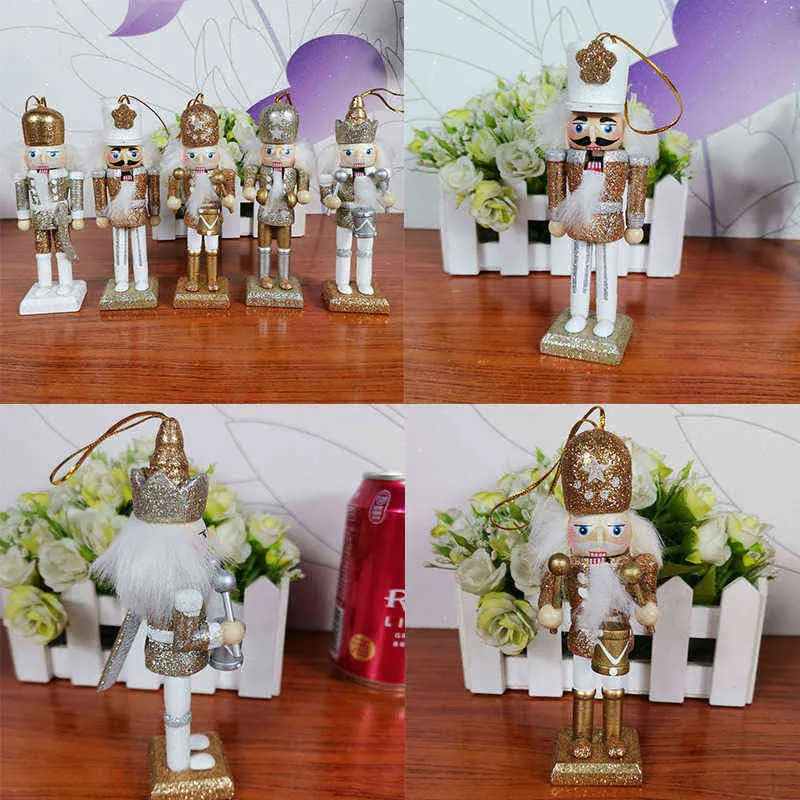 Merry Christmas New Year Decoration Kids Nutcracker Soldier Doll Wooden Pendant Navidad Christmas Decorations for Home H11127185987