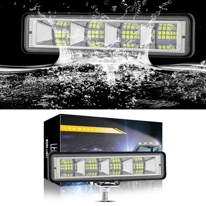 자동차 라이트 18W LED 바 12V 플러시 마운트 오프로드 작업 조명 포드 4x4 4WD ATV 트럭 램프 자동 SUV 트랙터 오프로드 24