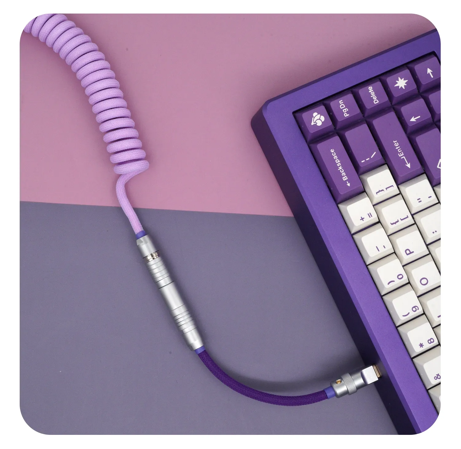 GeekCable Cavo dati tastiera meccanica personalizzato fatto a mano GMK Theme SP Keycap Line Lavender Purple Colorway
