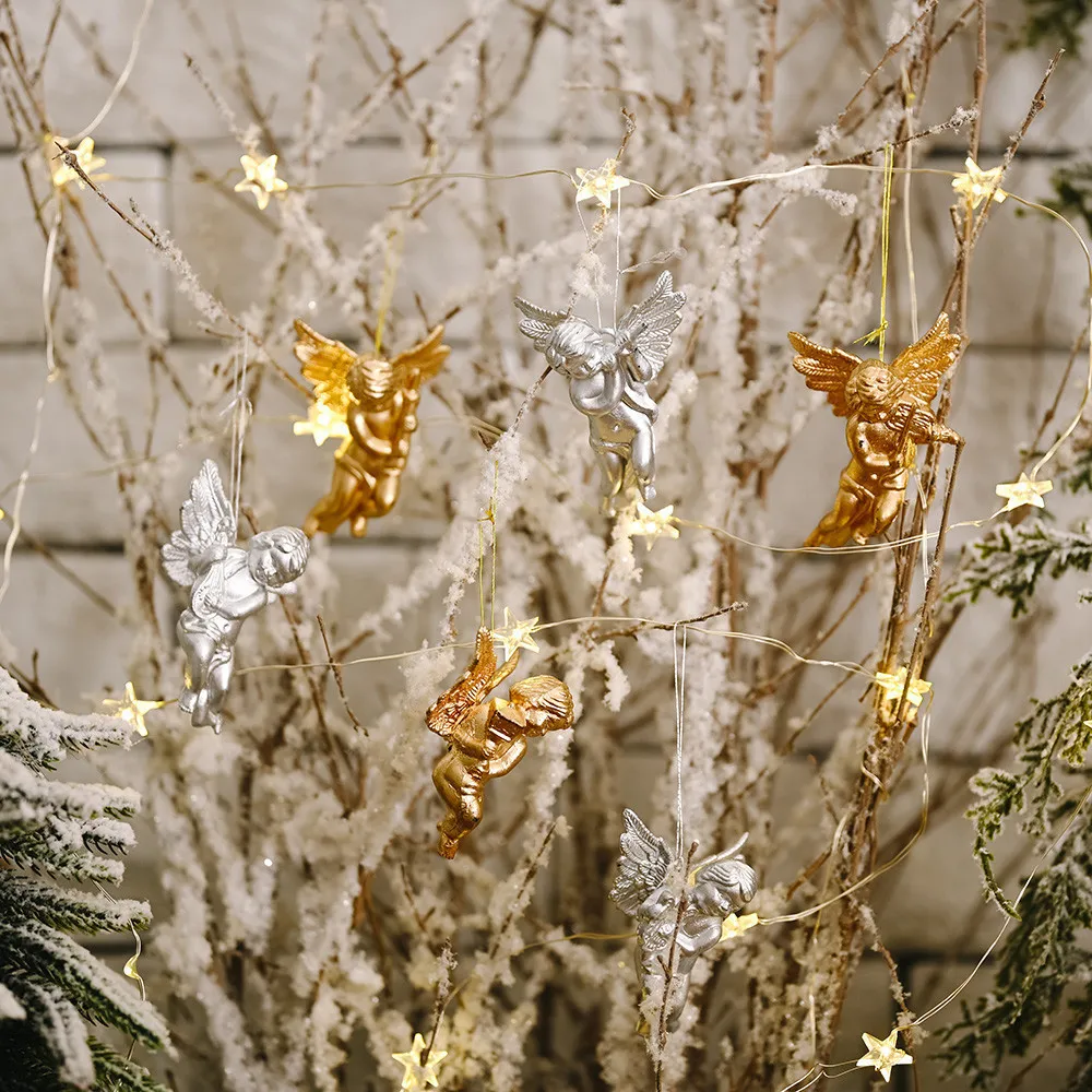 ゴールドエンジェルペンダントクリスマスパーティーの装飾木の装飾飾り飾り年年ギフト＃3 Y201020