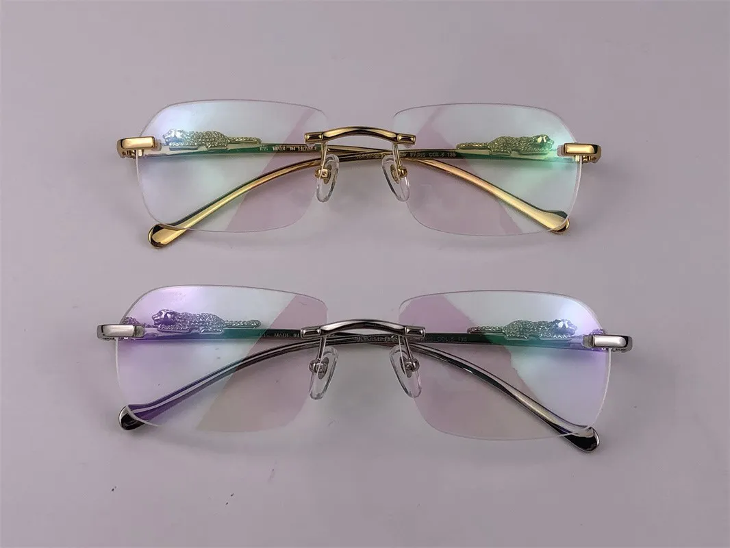 Nouveau design de mode Lunets de cadre optique 36456512 Small Irrégulettes sans cadre en cristal sans cristaux Crim Crystal Animal Leg Retro Classic271M