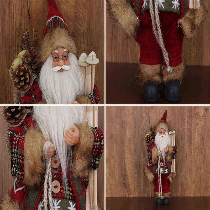 2022 grandes 30*20cm adornos navideños Santa Claus muñeca decoración tela árbol de Navidad colgante decorativo para regalo de año 211104