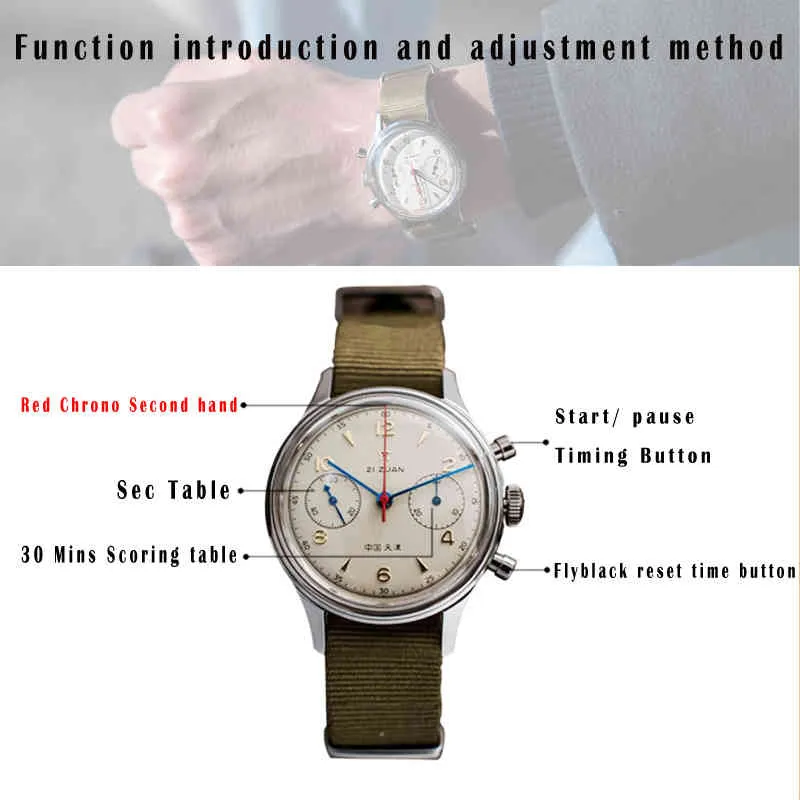 es Mens Seagull Movement 1963 Sapphire Mechanical Chronograph Waterproof st1901 38MM 40MM Watch For Men montre homme