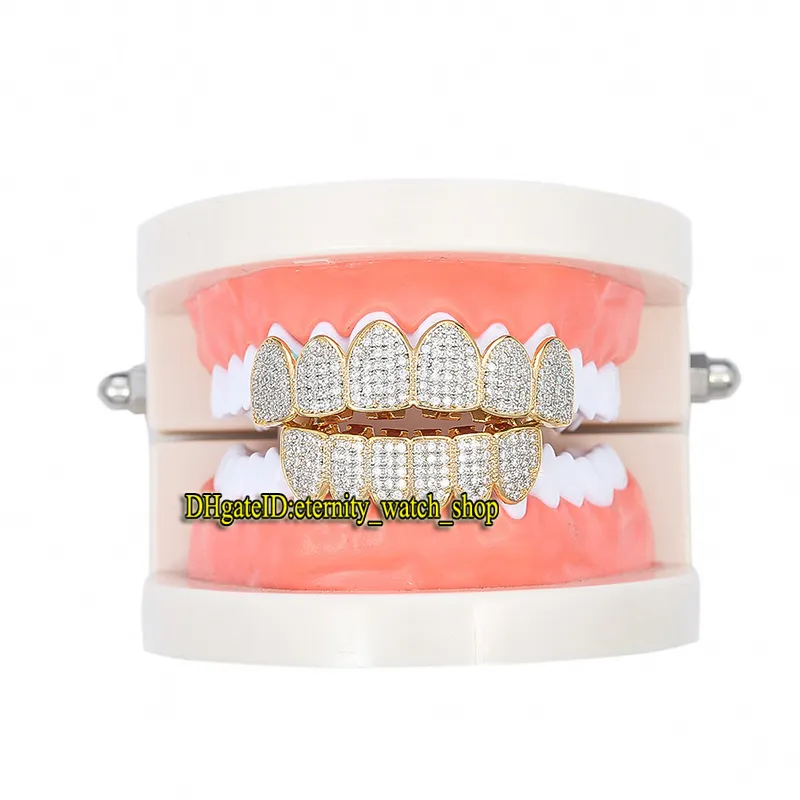 Europejska i amerykańska sprzedająca biżuteria hip-hopowa inkrustowana CZ Diamentowe szelki wampirów zęby hip-hopowe lodowane diamentowe szelki wieczne328f