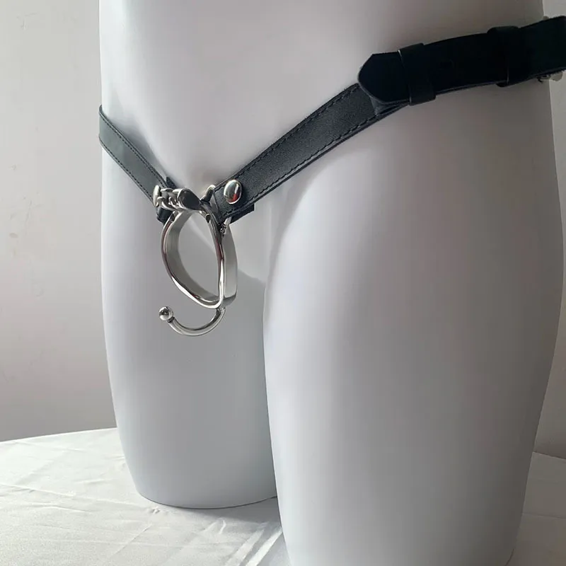 Massage FRRK31 Chastity Cage Curved Ring With Support Testicles Strap On Belt Adult Sex Toys For Man Stainless Steel Metal Cock Pe5604466