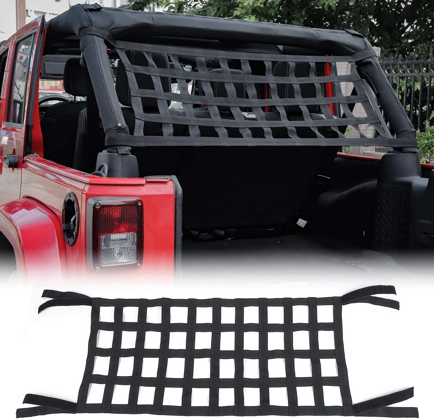 New Mesh Cargo NetAuto Roof Net Hammock for Jeep Wrangler YJ TJ JK JKU JL JLU 1987-2020