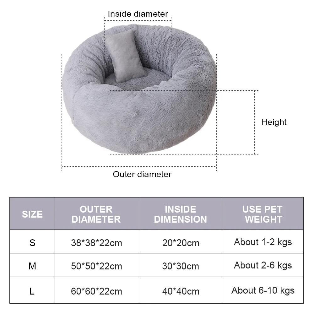 Fluffy Beds For Dog With Pillows Pet Lounger Cushion Small Medium s & Cat Winter Kennel Puppy Mat Bed Cama de Y200330