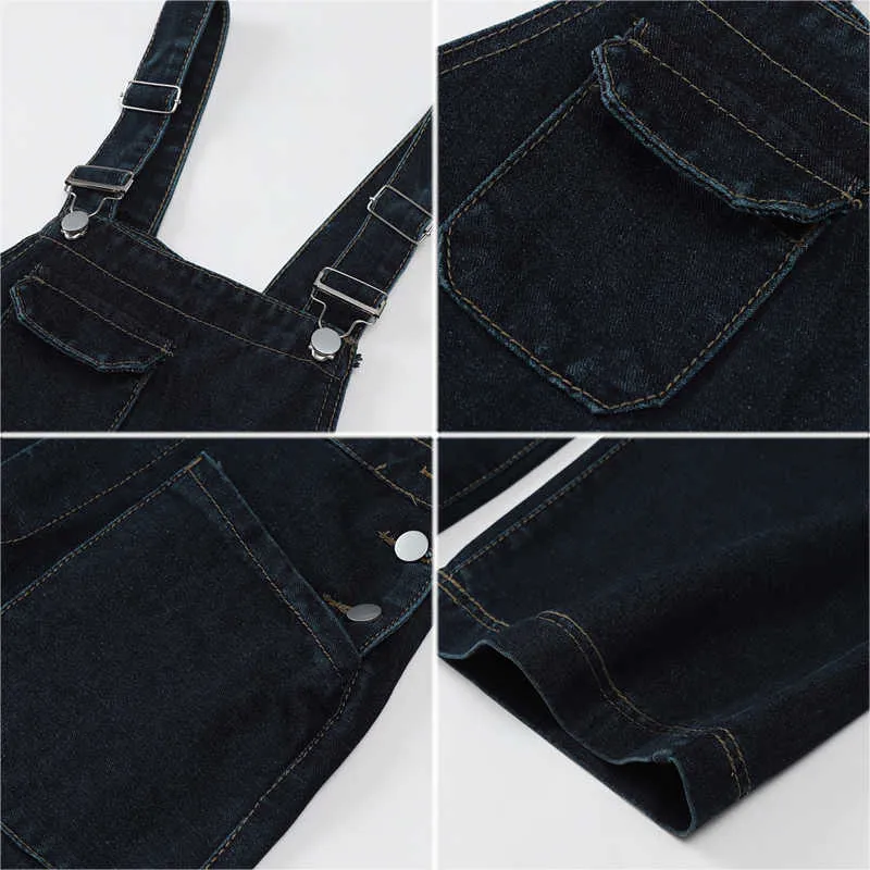 Nbpm Primavera Abbigliamento Donna Salopette di jeans Jeans a gamba larga Donna Pantaloni larghi a vita alta Pantaloni neri Fidanzato 210529