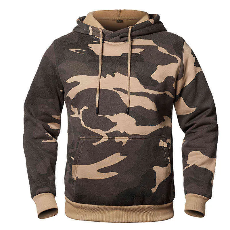 Camouflage Hoodies Herrenmode Sweatshirt Männlich Camo Kapuzen Hip Herbst Winter Militär Hoodie Fleece Mäntel US/EUR Größe 211230