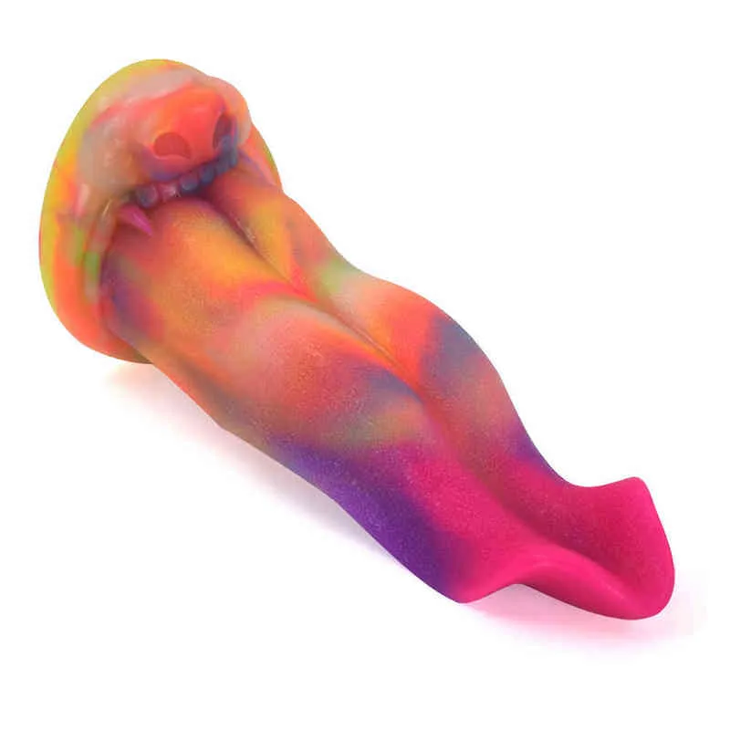 Nxy dildo's anale speelgoed yocy nieuwe lichtgevende kleur siliconen penis tong octopus baard masturbatie apparaat plug plezier voor mannen en vrouwen 0225