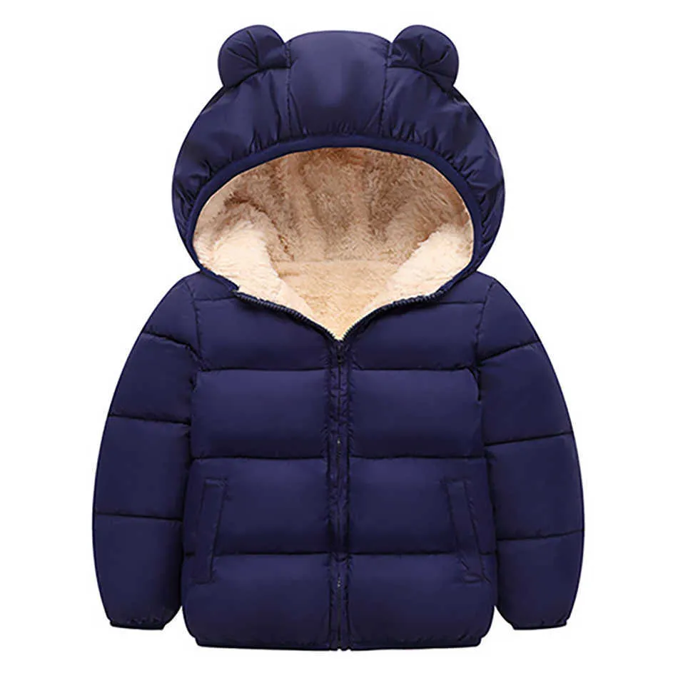 Baby Girls Jacket Autumn Winter For Coat Kids Warm Hooded Outerwear Boys Children Clothes 210916