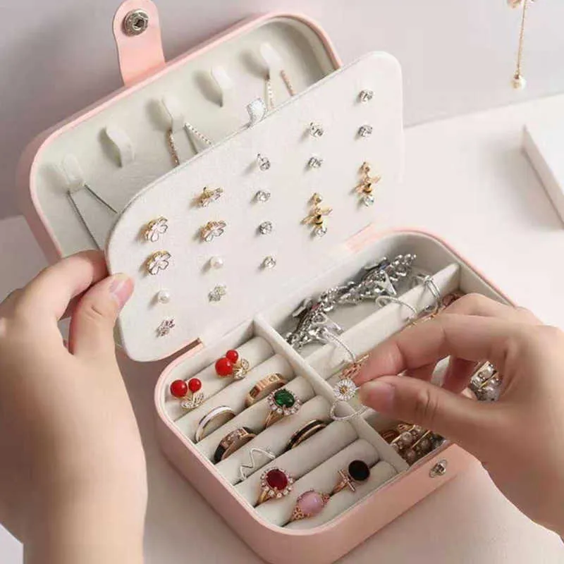 Avrupa şeffaf mücevher kutusu, yüzük, küpe standı, küpe, kolye, makyaj çekmece tipi tuvalet masası, bitirme kutusu 210922