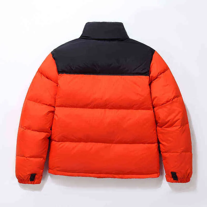 メンズウィンタージャケット暖かいスタンドカラー防風ホワイトアヒルダウンジャケット男性オレンジネーキーブラックパーカーコートファッションアウターウェアY1103