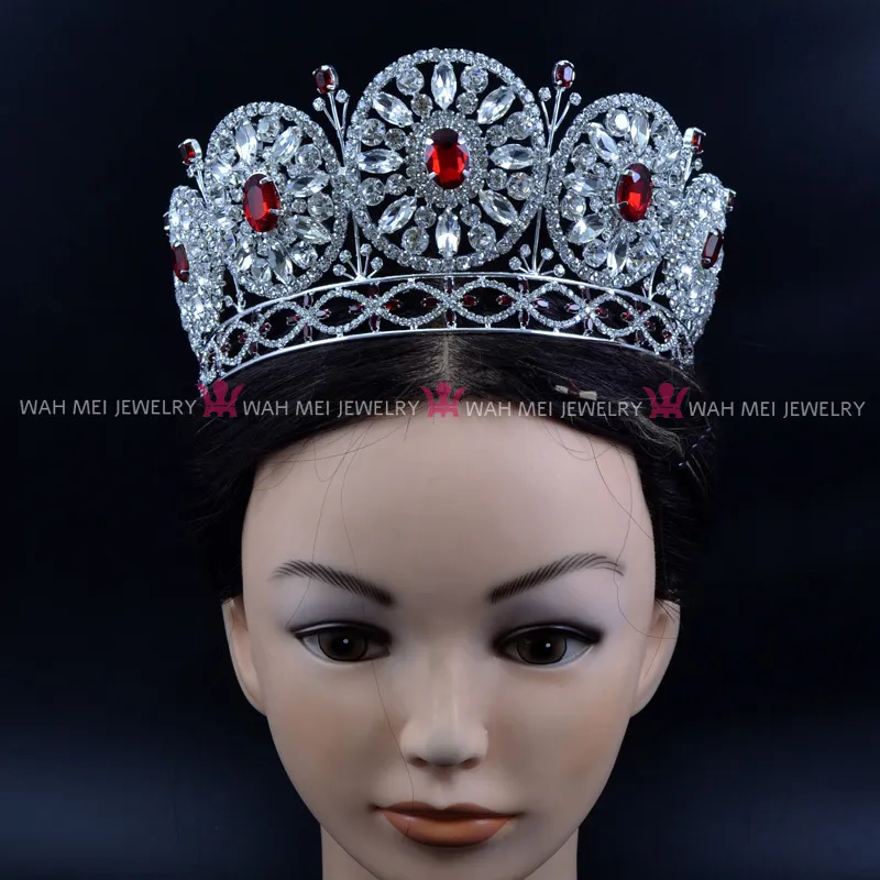 Rhinestone Crown Miss Beauty Crowns for Pageant Contest Privat Custom Round Circles Bridal Wedding Hair Smycken Pannband MO228 Y2321J