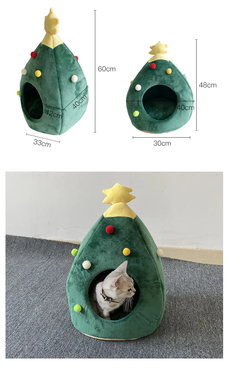 Kerstboom hond kat bedwed winter warm huisdier nest huis benodigdheden strooisel cadeaus home y200330