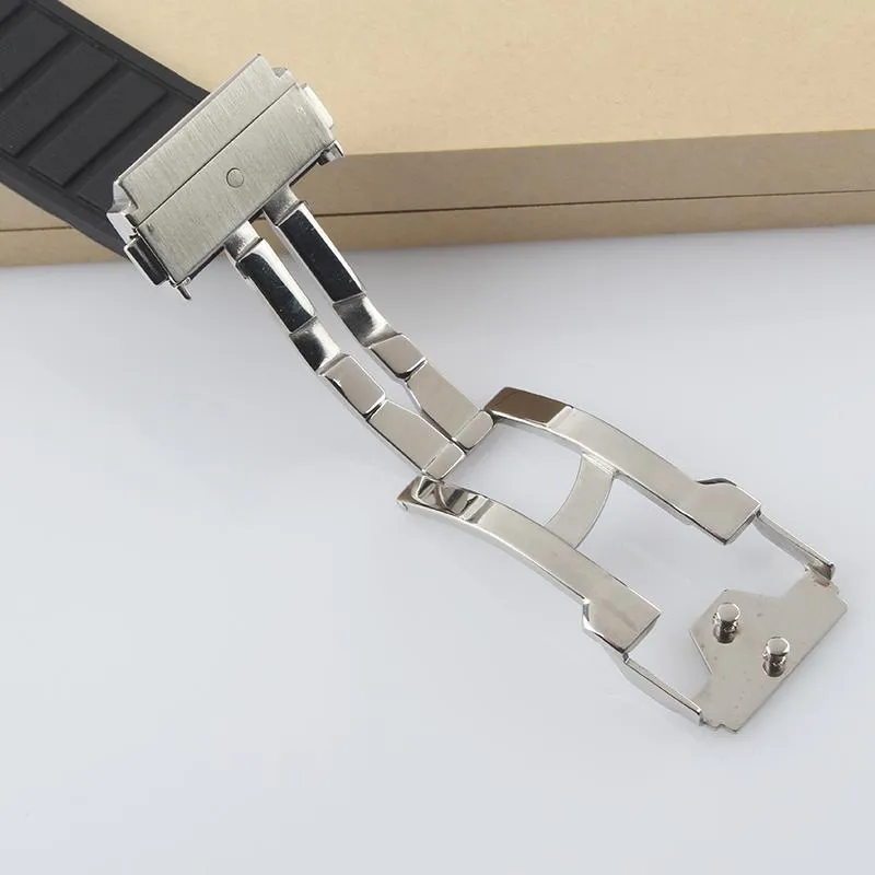 Cinturini orologi neri 29/19mm cinturino in gomma con bocca convessa HUBLO T Big Ban G cinturino con chiusura deployante in acciaio inossidabile3085236d