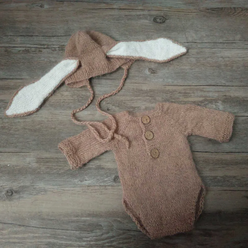 accessoires de photographie nés, barboteuse lapin floue pour bébé po prop 210816
