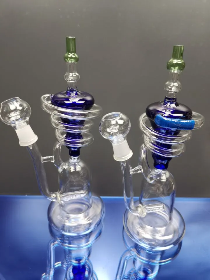 Super Vortex Glass Bong Dab Rig Hookahs Tornado Cyclone Recycler Rigs Recyclers Tub Water Pipe 14.4mm Joint Bongs sestshop