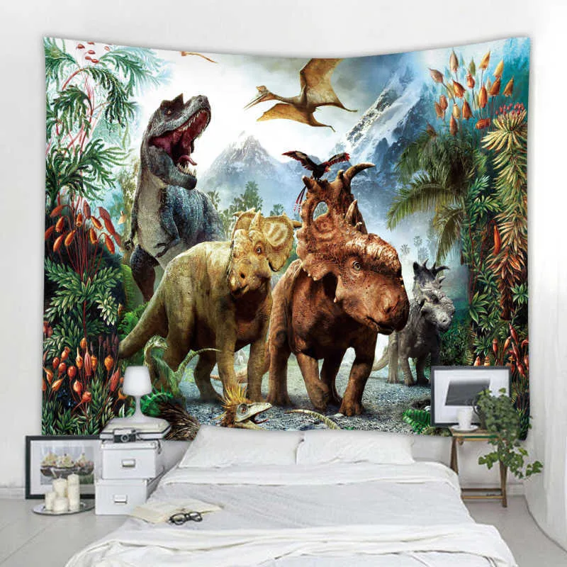 Draps suspendus dinosaures, serviette de plage décorative pour la maison, tapis de Yoga, couverture, nappe, tapisserie murale