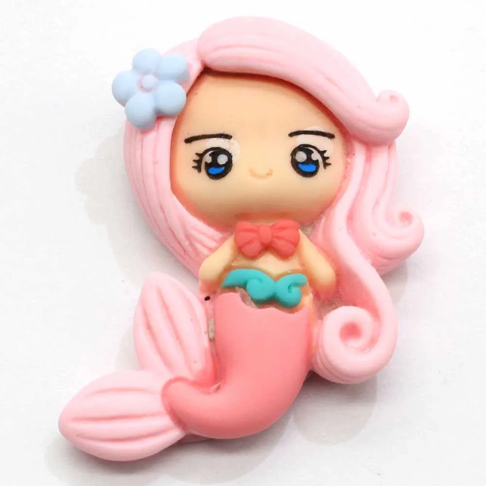 Kawaii Dos Desenhos Animados Princesa Plana De Volta Resina Scrapbooking Acessórios Menina Cabochões Cabelo enfeites 210804