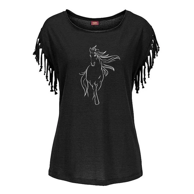 Creative Cheval Femmes Coton Gland Casual T-shirt Vêtements animaux T-shirts À Manches Courtes O-cou Femmes t-shirt 210312