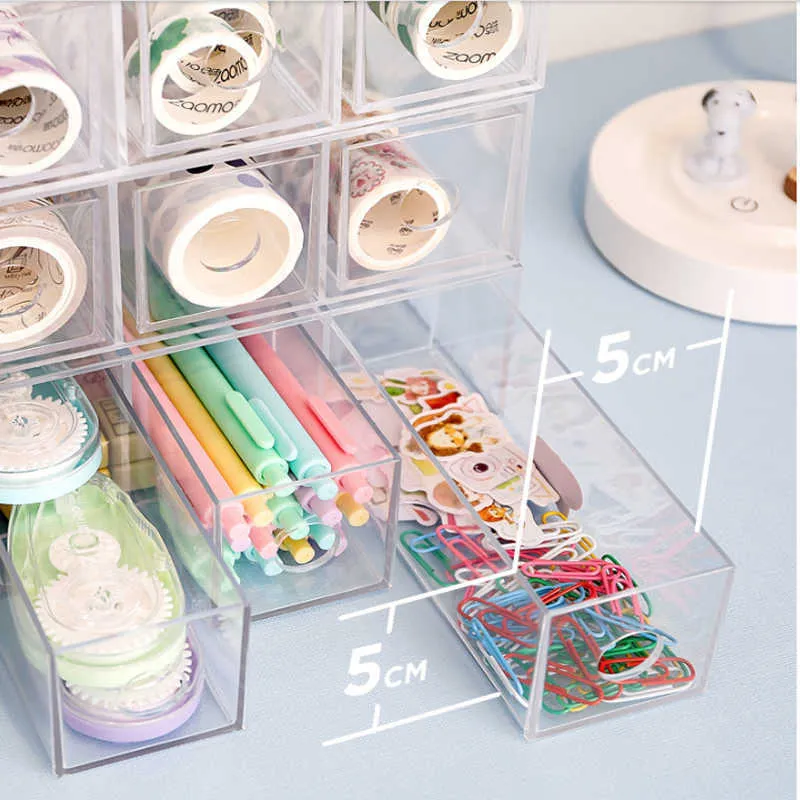 Cosmetic Organiser Multifunctional Storage Box Transparent Acrylic Lipstick Makeup Brush Home Office Stationery Pen 210922